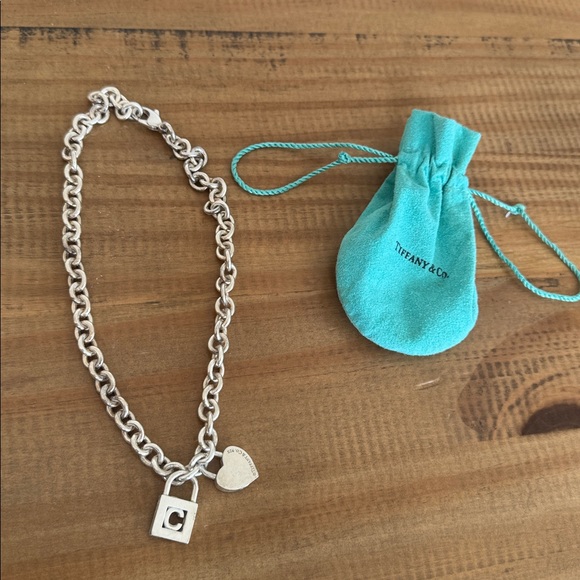Tiffany & Co. Silver Heart and Padlock Link Necklace - Picture 3 of 4